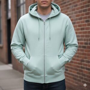 Allbirds Full Zip Hoodie Mens Large Gray Jersey Terry Knit Hooded Sweatshirt